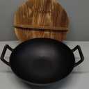 Megachef 14 Inch Pre-Seasoned Cast Iron Wok with Lid