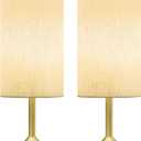 Cordless Lamp, 2-Pack, Dimmable, Ambient Light, 2700K, Timer, Touch Control, Portable, LED, Battery Operated, Rechargeable, Wireless, Desk Lamp, Kitchen Lamp, Fabric Shade, for Bedroom, Living Room