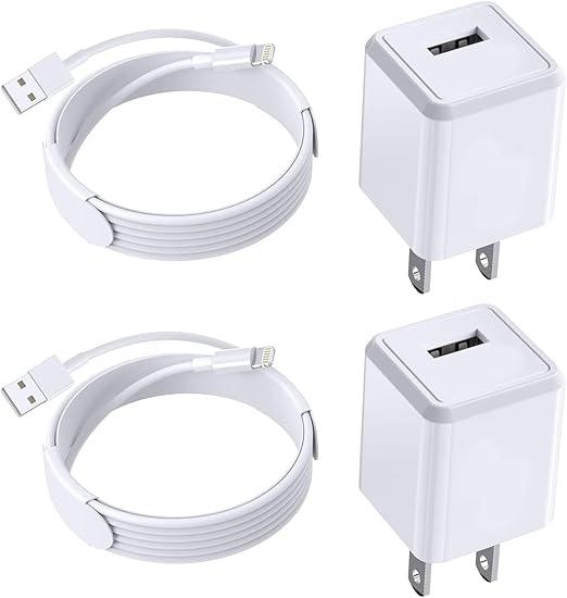 iPhone Charger,[Apple MFi Certified]2Pack iPhone Quick Charging Lightning Cable Data Sync Cord with USB A Wall Charger Block Box Travel Plug Adapter for iPhone 14/13/Pro/Max/XR/X/Xs/Max/8/Plus/SE/iPad