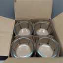 Anchor Hocking 2 Cup Glass Storage Containers with Lids, Set of 4 Glass Food Storage Containers with Navy SnugFit Lids