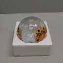 FRAMICS 5.9" Fall Decorations for Home Sunflower Pumpkin Crackle Glass Balls Led Globe Light with Timer Thanksgiving Decorations Lighted Fall Decor Thanksgiving Centerpieces for Tables Gift