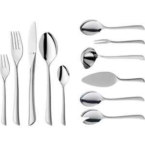 WMF Virginia Cromargan Protect Steel Cutlery Set for 12 People, Silver, 66-Piece