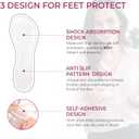 High Heel Cushion Inserts for Women - (3 Pairs) Welnove 3/4 Invisible Insoles Prevent Feet from Sliding Forward - Shock Absorption - Comfort Shoe Pads for High Heels Sandals Flats,Clear,Size L