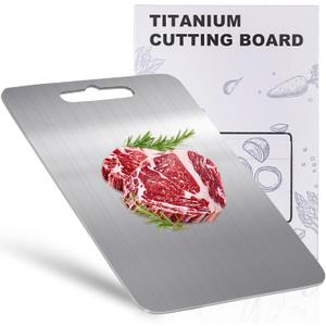 100% Titanium Cutting Board for Kitchen - Dishwasher Safe Chopping Boards with Handle, Reversible Charcuterie Board for Home Counter Outdoor Camping Housewarming Gifts for Women (18 x 12)