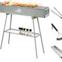 Charcoal Grills Commercial Quality Portable Multiple Size Hibachi BBQ Lamb Skewer Folded Camping Barbecue Grill(39.4x7.1x5.1 inch With Accessories)