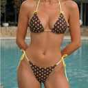 MakeMeChic Women's Polka Dots Bikini Sets with Swim Shorts Swimsuit | Triangle, Thong, String, Halter, Y2K, Boyshort Bikini Set, Bathing Suit (Yellow, S)