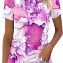 TFSDOD Womens Golf Polo Shirts Collared Short Sleeve T Shirt Lightweight Moisture Wicking Polo Casual 3 Buttons Outfits, Size L