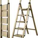 Step Ladder Folding Ladders (5 Steps, Dark Champagne)