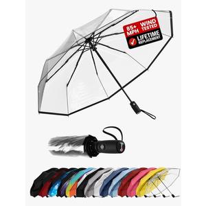 REPEL Windproof Travel Umbrella - Compact & Withstands Winds up to 85MPH , Strongest Premium Auto Folding Umbrella for Rain and Sun - Durable, Light & Portable for Women & Men , Fits Backpack & Cars