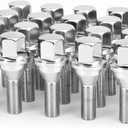 Dynofit 12x1.25 OEM/Stock Wheel Lug Bolts, 20pcs ET 28mm Shank 19mm Hex 2.45 inch Length Solid Chrome Studs Set for 2015-2022 Je/ep Renegade, 2018-2022 Compass, 2014-2022 Cherokee and More (Silver)