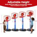 JOYIN Toddler Basketball Arcade Game Set, Adjustable Basketball Goal with 4 Balls for Kids Indoor Outdoor Play, Carnival Games, Christmas Birthday Gift for Boys Girls Age 1 and Up - Air Pump Included (Blue and Orange)