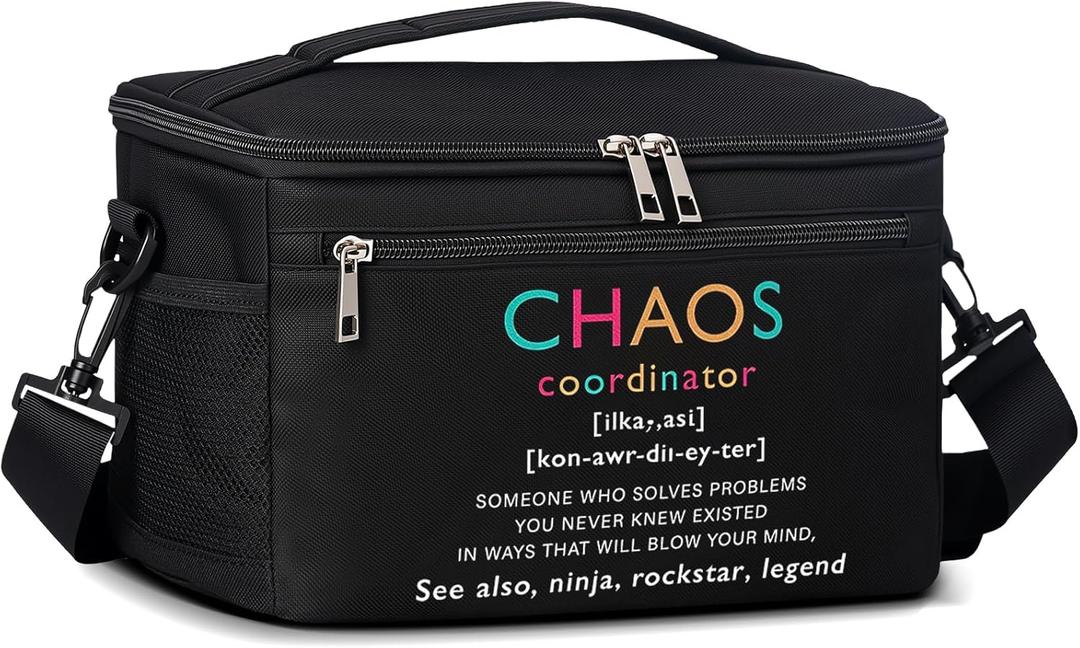 Chaos Coordinator Gift for Coworkers Lunch Bag Employee Appreciation Gift Leakproof Soft Cooler Tote Bag Thank You Office Present Administrative Day Tote for Manager Assistant Principal Boss Coworker