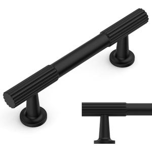 Amerdeco 10 Pack Matte Black Cabinet Pulls 3 Inch(76MM) Hole Centers Kitchen Cabinet Handles Hardware Kitchen Handles for Cabinets Cupboard Handles Drawer Pulls ZH0071