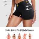 Yonique Womens Swim Shorts Bathing Suits Bottoms Swimsuit Bottoms(Available in Plus) (Black, XXL)
