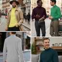 10 Pack Mens Big and Tall Mock Turtleneck Shirts Basic Tops Multipack (5X-Large, Sky Blue, Pumpkin, Dark Green, Green, Burgundy, Light Mixed Gray, Yellow, Khaki, Dark Purple, Black)