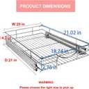 Sikarou Pull Out Cabinet Organizer 20" W x 21" D, Heavy Duty Kitchen Cabinet Pull Out Shelves, Slide Out Wire Basket for Kitchen Cabinets, Bathroom, Pantry, Chrome Finish