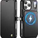 for iPhone 17 Pro Case Wallet Compatible with Magsafe, Black