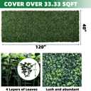 Artificial Boxwood Roll Panels with 4 Layers of Leaves, 40x120 in (33.33 sqft) UV-Anti Faux Ivy Grass Wall Backdrop for Balcony Privacy, Fake Greenery Wall Decor for Garden, Patio, Backyard