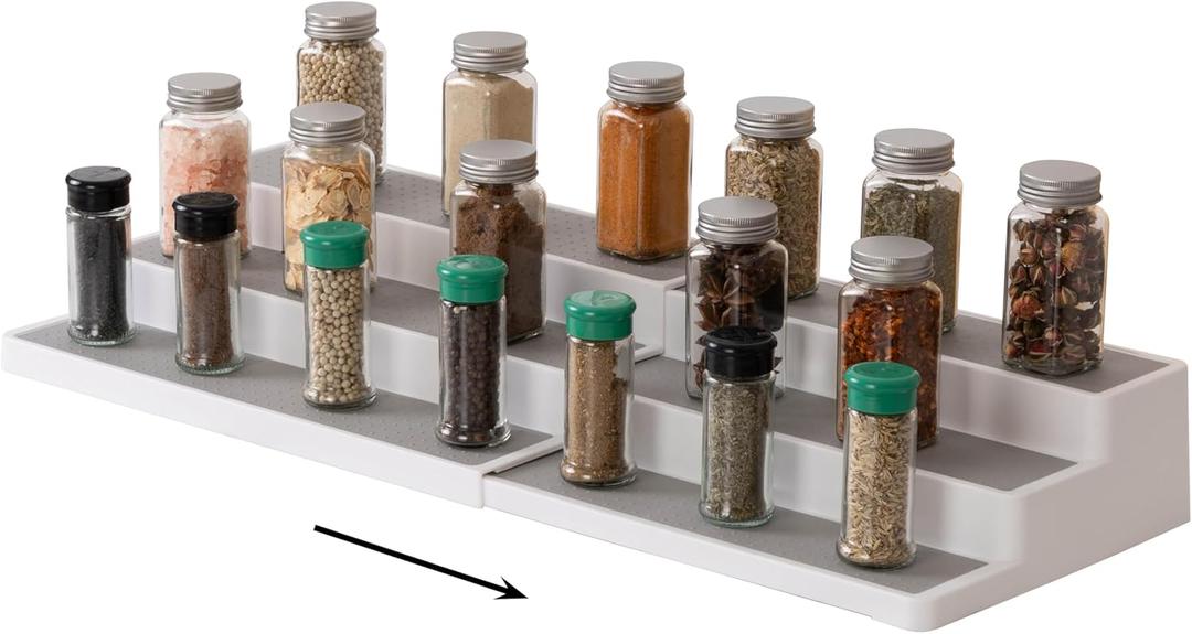 SIMPLEMADE 3-Tier Spice Rack Organizer - Versatile Storage Shelf for Kitchen, Bathroom, Bedroom & Office, Set of 1, White
