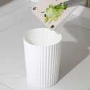 JiatuA Small Trash Can Plastic Wastebasket Round Garbage Container Bin for Bathroom, Kitchen, Bedroom, Home Office, College Dorm, White 2 Pack