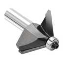 4 x 45 Degree Router Bit, Chamfer Router Bit 1/2 inch Shank, 1-1/2" Bevel Length and 27mm Cutting Height with an Angle of 45 Degrees for Angled Edges Woodworking