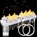 Homemory Rechargeable Tea Lights Flameless Candles with Remote Timer, Battery Operated LED Tealight Candles, USB Candles for Wedding Table Centerpiece Reception Banquet Christmas Halloween, 12-Pack (Warm White Light, Pack of 12)