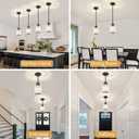 2 Pack Black Pendant Lights Kitchen Island, Modern Crystal Kitchen Pendant Lighting Over Island Dining Room Light Fixtures Adjustable Hanging Pendant Light for Bathroom Hallway Entryway Foyer Bedroom