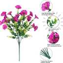 HyeFlora Artificial Flowers for Outdoors Fake Plants Outside Decoration, 12 Bundles Faux Fuchsia Morning Glory UV Resistant Look Real Silk Flowers for Outside Planter Front Door Porch Patio Yard Urn