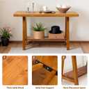 Warmiehomy Solid Wood Bench, 30 Rustic Farmhouse Entryway Bench for Living Room Dining Room Hallway Closet Room, Indoors & Outdoors Bench