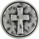 Bezelry 12 Pieces Cross Symbol Metal Shank Buttons. 20mm (3/4 inch) (Antique Silver)