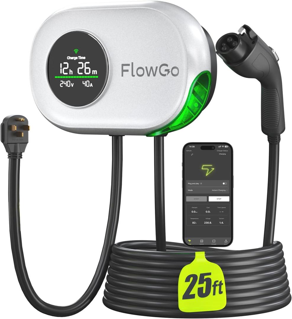 Level 2 EV Charger Smart Display Electric Car Charger J1772