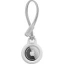 Belkin Apple Airtag Secure Holder With Strap - Apple Air Tag Keychain - Airtag Holder With Strap For Key Ring - Airtag Keychain Accessories - Scratch Resistant Airtag Case With Raised Edges - White Pack Of 2