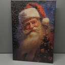 CCWACPP Santa Claus Canvas Wall Art Christmas Pictures Wall Decor Vintage Santa Painting Print Artwork Home Living Room Decor Frame (16.00" x 24.00", Santa Claus - 1)