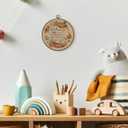 TLESKE Vintage Fall Pumpkin Leaves Round Wall Art Decor Framed 10x10, Beige Autumn Canvas vintage Wall Art Prints Artwork, Thanksgiving Wall Hanging Room Door Decor Decorations for Bedroom Living Room