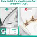 Toilet Seat, Round Toilet Seat with Slow Close Hinges, Never Loosen, Easy Installation and Cleaning, For Most Standard Round Toilet Seats(16.5"), Two Sets of Parts, Durable Plastic