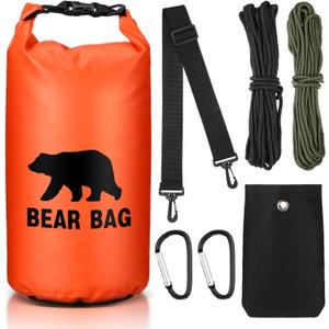 Foilswirl 1 Set Bear Food Bag for Camping Ultralight Food Hanging System Includes Waterproof Bear Bag, Nylon Ropes, Hooks for Camping Backpacking
