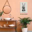 Funny Canvas Bathroom Wall Art Decor Toilet Gestures Deuces Picture Prints Painting for Washroom Unframed 12x16inch(30x40cm) Unframed