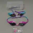 Keary Kids Swim Goggles for Toddler Kids Youth(3-12),Anti-Fog Waterproof Anti-UV Clear Vision Water Pool Goggles (Mirrored Blue & Clear Pink(2 Pack))