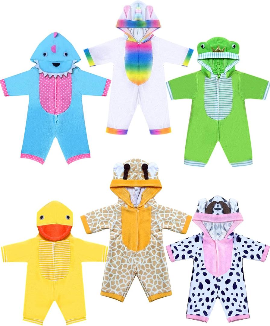 Doll Clothes,12 inch Baby Doll Clothes[6 Sets Animal Styling ] Valentine's Gift for 10/ 11 /12 inch Baby Girl&Boy Dolls