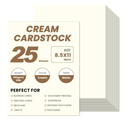 50 Sheets Cream Cardstock 8.5 x 11, 92lb/250gsm Ivory CardStock, Heavy White Card stock Printer Paper for Invitations, Scrapbooking, Crafts, Diy Cards, Decoration, Drawing