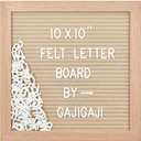 Felt Letter Board with 294 Letters, Numbers, Symbols - 10x10 inch Changeable Message Board with Wooden Frame Wall Mount (Beige)