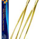 JETKONG 2 Pcs 12-Inch Cooking Tweezers Stainless Steel Food Tweezers Kitchen Tweezer Tongs (Gold)