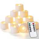 Homemory 8 pcs Remote Timer LED Tea Lights Candles, 400+Hours Flickering Flameless Battery Votive Tealights for Tabletop Lighting, Centerpieces Decor, Holiday