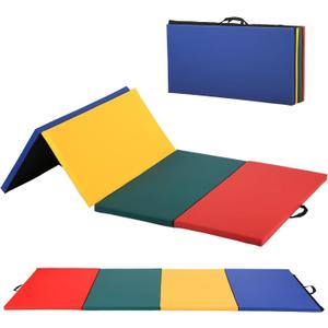 Gymnastics Tumbling Mats Portable Gymnastics Mat Folding Tumbling Mat Thick Yoga Mat Exercise Mat with Carrying Handles for home Workout outdoor Yoga Gymnastic