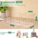 2 Pack Acrylic Purse Organizer for Closet, 8-Slot Bag & Purse Organizer, No Assembly, Clear Handbag Storage Shelf .for Shelf Divider Handbags, Clothes, Sweater