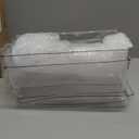 Havawish 4 Pcs Ice Storage Bin for Freezer with Lid and Flexible Scoop Set Plastic Ice Container with Lid Handle for Home Office Fridge Storage (12.4 x 5.91 x 3.94 Inches,Clear)