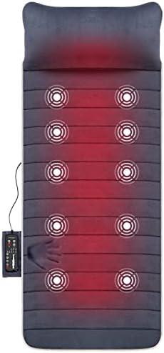 Snailax Memory Foam Full Body Massage Mat with Heat, Back Massager with 10 Vibration Motors, 6 Heating Pads, Massage Chair Pad for Neck, Back, Waist, Legs