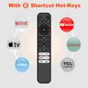 4 x Replacement Remote Control for TCL Google TV, RC813 Compatible with TCL QM8/QM7/Q7/Q6/Q5/S5/S4/S3 Series 4K UHD HDR LED QLED Smart TVs