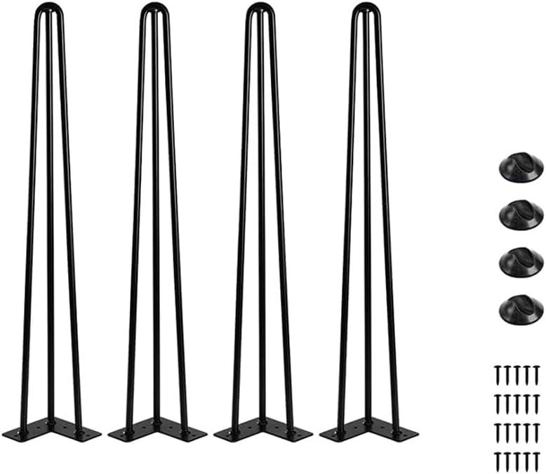 Yahpetes Heavy Duty Hairpin Furniture Legs 4 Pcs 32Inch Table Legs with Screws and 4pcs Bonus Rubber Floor Protectors Metal Home DIY Projects (32 inch)