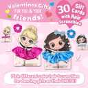 Valentines Day Gifts for Girls 30 PACK Dance Ballet Girl Valentine Cards and Scrunchies, Exchange Classroom Gift for Students, Ballerina Rave Trinkets for Kids, Girl Birthday Return Gifts